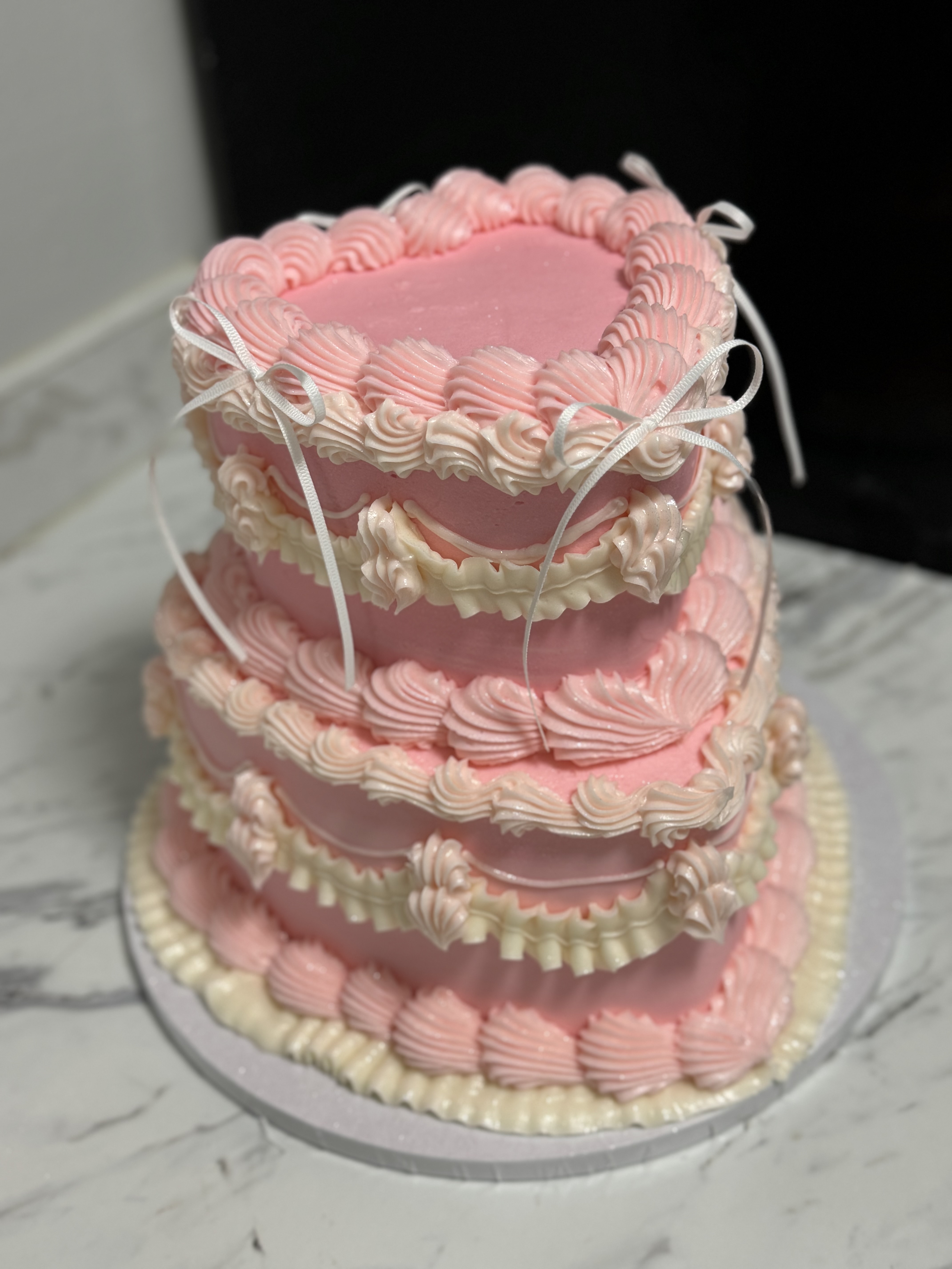 Two Tiered Heart Shaped Cake 