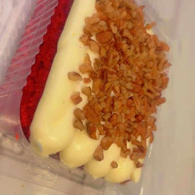 Red Velvet Cake Square With Pecans 