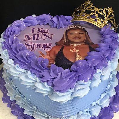 8” Double Layer Photo Or Calendar On Top Heart Cake