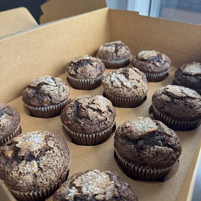 Dark Chocolate Banana Muffins