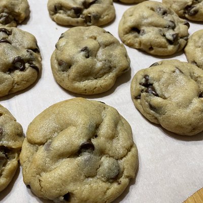 Chocolate chip Stuffed Rolo Cookies