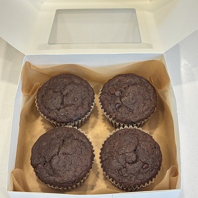 Jumbo Double Chocolate Chip Sourdough Muffins 4-pack