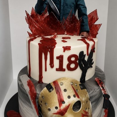 Jason/ Michael myers Themed Cake 