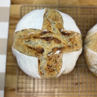 Organic Rosemary And Garlic Sourdough Boule 