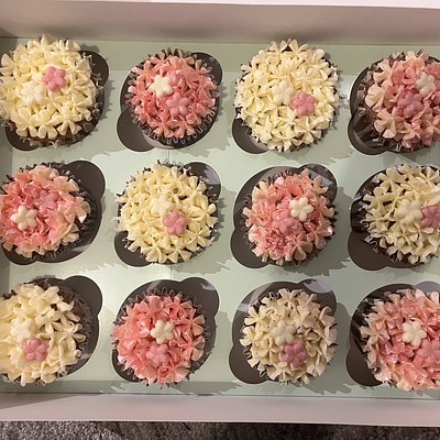 12 Vanilla Cupcakes With Buttercream