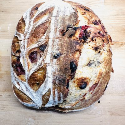 White chocolate raspberry Loaf