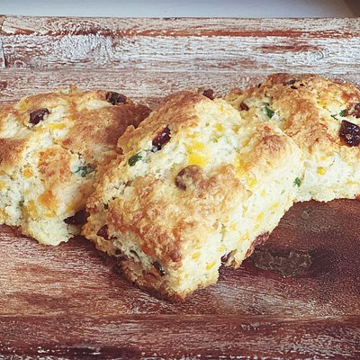 Cranberry Cheddar Jalepeno Scones 