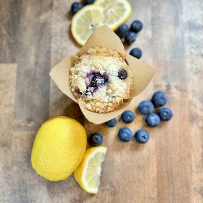 Sourdough Lemon Blueberry Muffins 