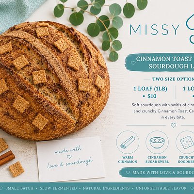 Cinnamon Toast Crunch Sourdough Loaf 1 Pound