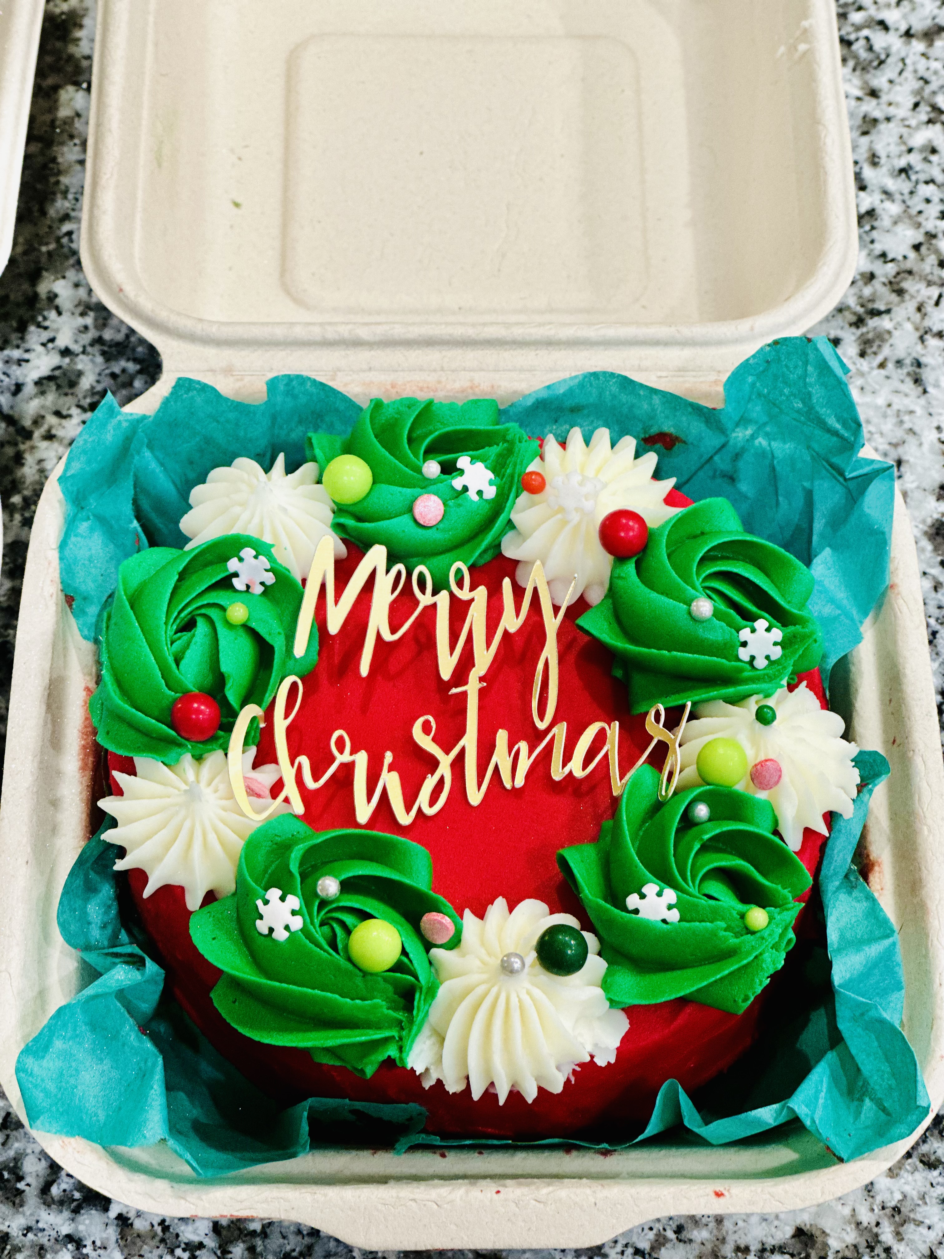 Christmas Themed Bento Cake 