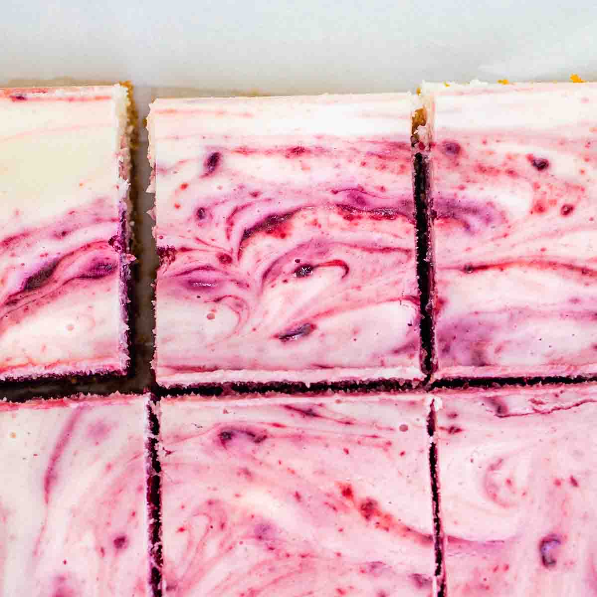Red Wine Cherry Cheesecake Swirl Bars