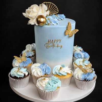 6” 3-Layer Cake + 20 Cupcakes