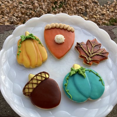 Fall Themed Glazed Sugar Cookies