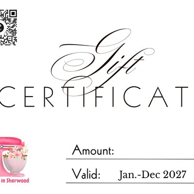 Baked In Sherwood E-Gift Certificate