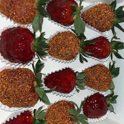 Dozen (12) Chamoy And Tajin Strawberries 