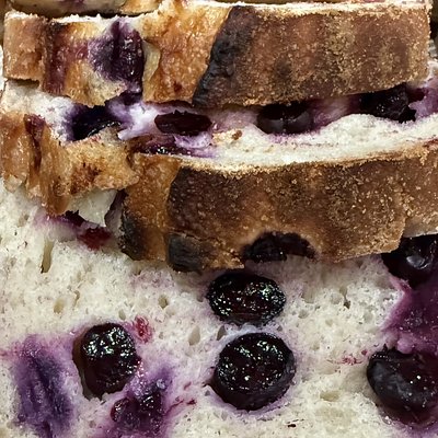 Blueberry Cinnamon Swirl Brioche Sourdough Bread 
