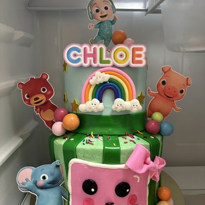 2 Tier Custom Freestyles Cake 8” & 6” Feeds 40 