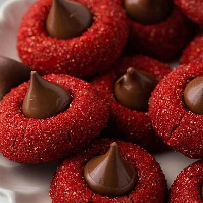 Red Velvet Blossom Cookies Jar