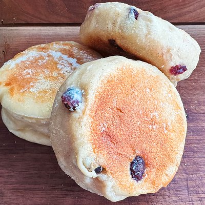 Cranberry Sourdough English Muffins