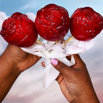 3 Candy Apple Roses