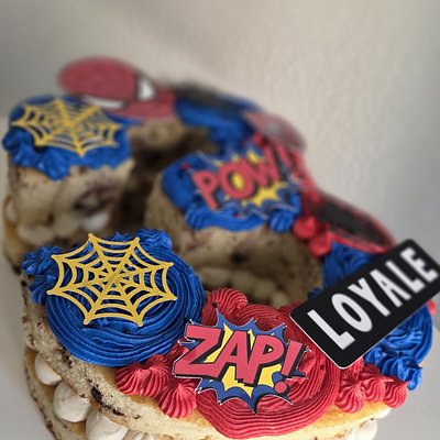 Spiderman Number Cake 