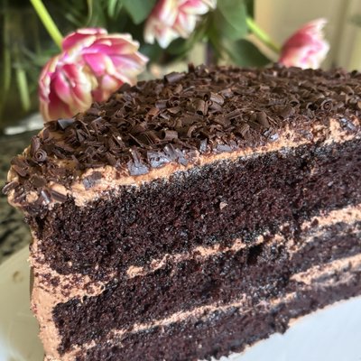 Chocolate Sourdough Cake with Chocolate Buttercream Frosting 