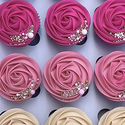 Cupcakes Rosette  Frosted (Four Dozen)