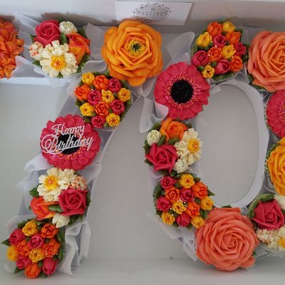 Double Digit Floral Cupcakes 