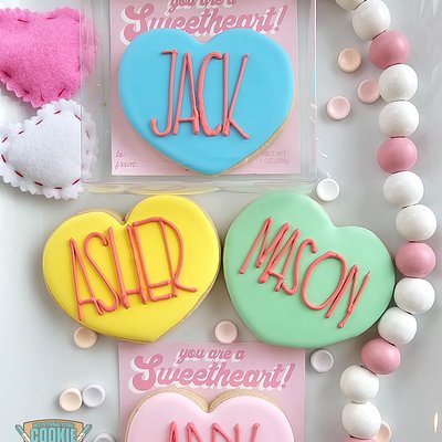 Personalized Conversation Heart Cookie 