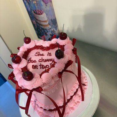 Heart Shaped Custom Cake 8 Inch