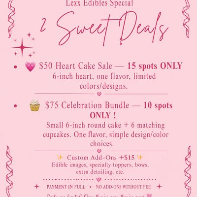 2 Sweet Deal 🎉: $50 Heart Cake 