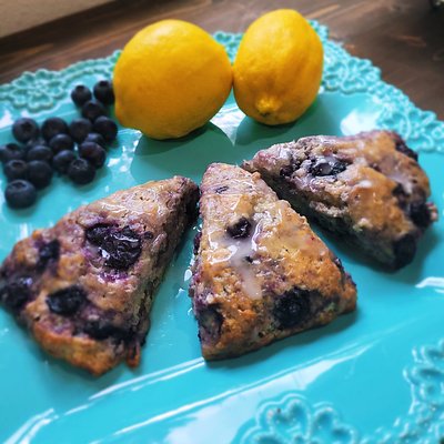 Lemon Blueberry Sourdough Scones