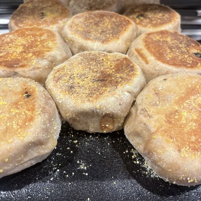 Sourdough Cinnamon Raisin English Muffins