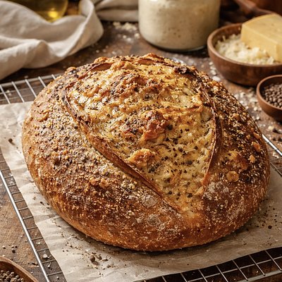 Cracked Black Pepper And Asiago cheese 