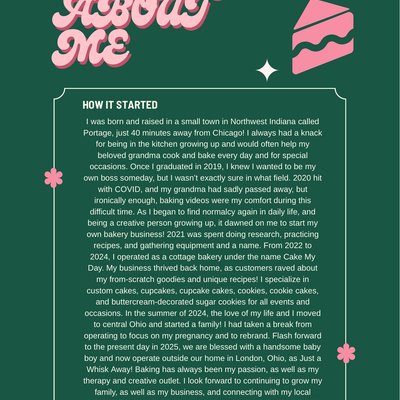 About The Baker ✨
