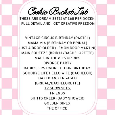 Cookie Bucket List Set