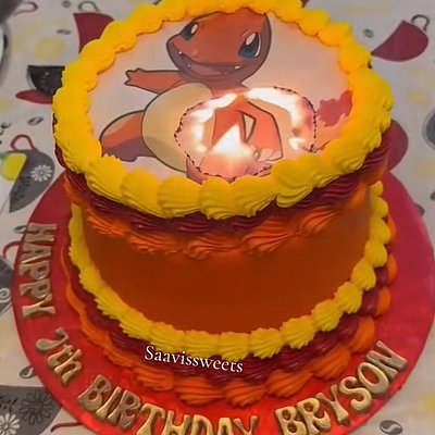 8” BURN Round Cake 