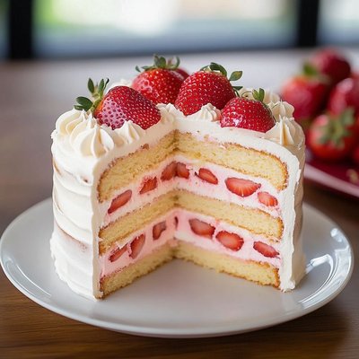 8 Inch Strawberries & Creme 