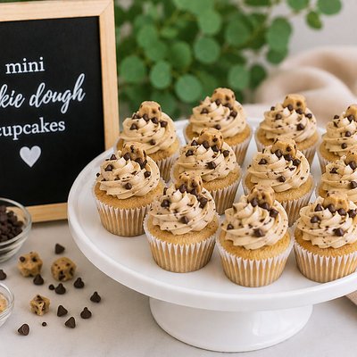 Mini Cookie Dough Cupcakes 