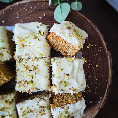 Pistachio Carrot Cake (8×8)