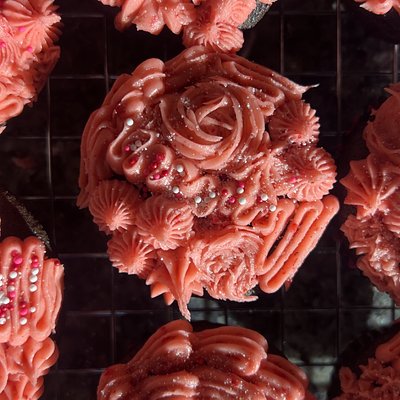 Strawberry Covered Chocolate Cupcake