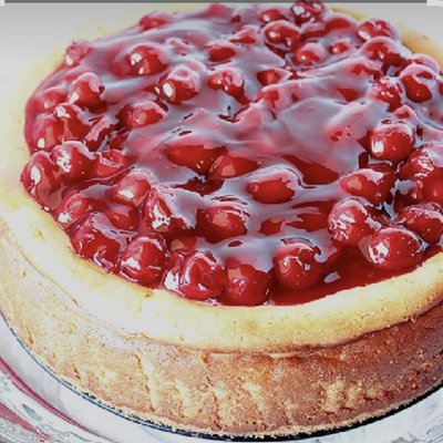 Fruit Topped Cherry Cheesecake 