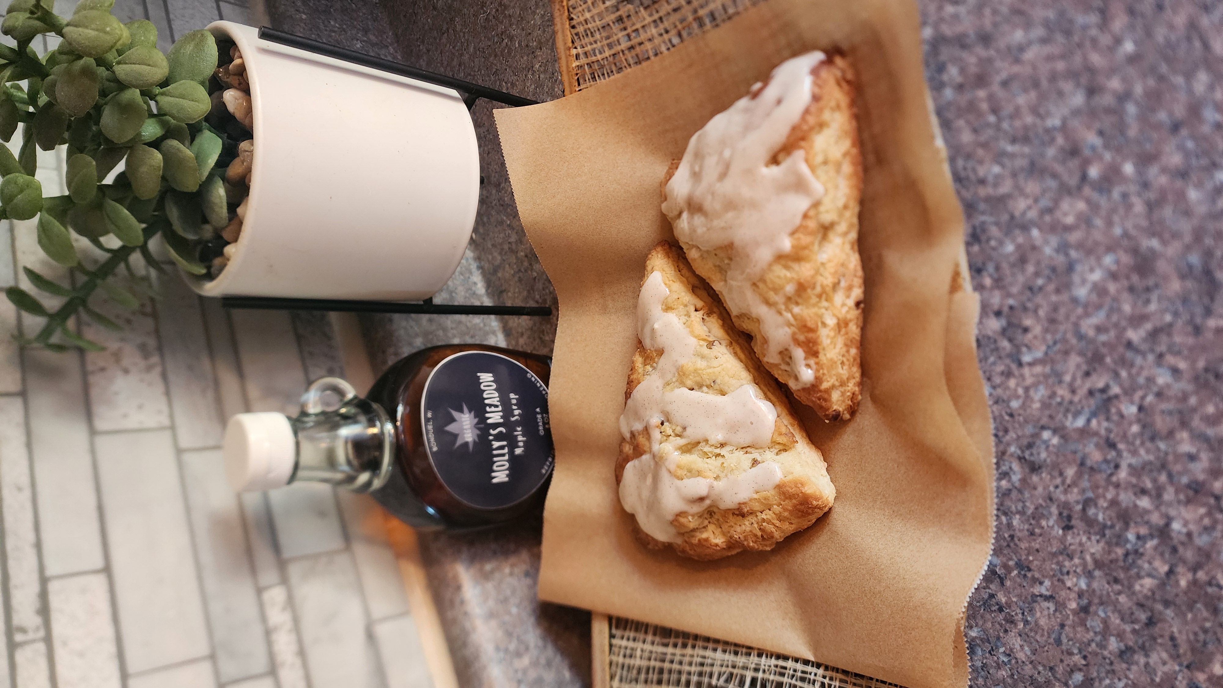 Sourdough Maple Walnut Scones W/ Glaze