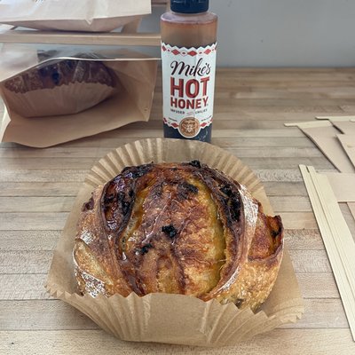Organic Sourdough Cheddar Jalapeno & Mikes Hot Honey