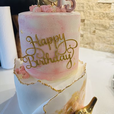 2 Tiered Cake 6” Top,  8” Bottom Serves 30