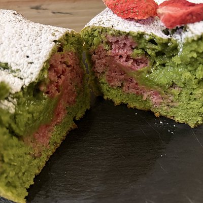 Gluten-free Matcha Strawberry Loaf