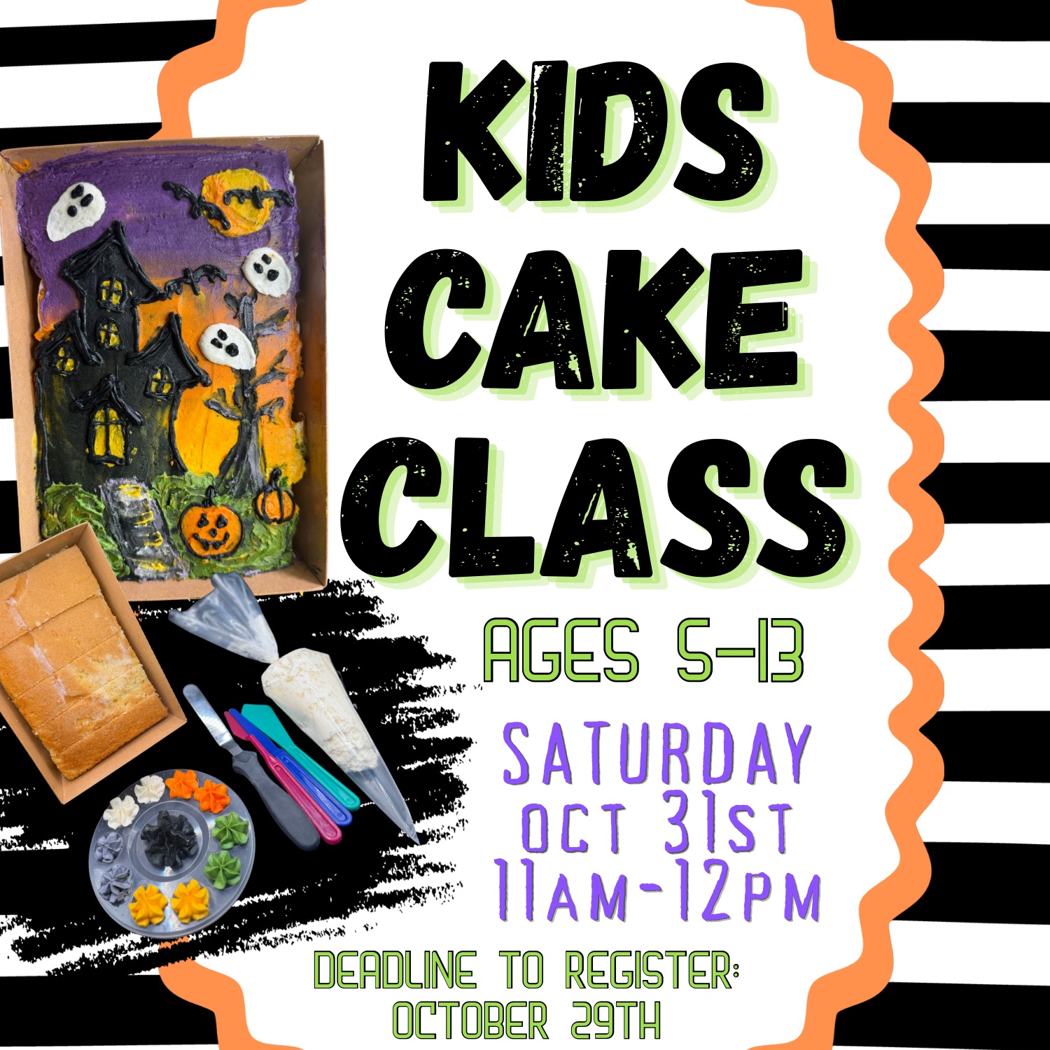 Kids Halloween Cake Class