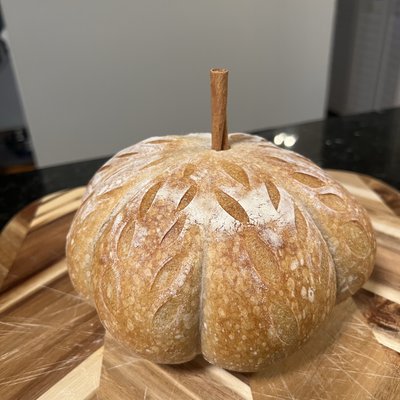 Pumpkin Shaped Sourdough Loaf