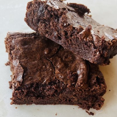 Double Chocolate Sourdough Fudge Brownies (by The 1/2 Dozen)