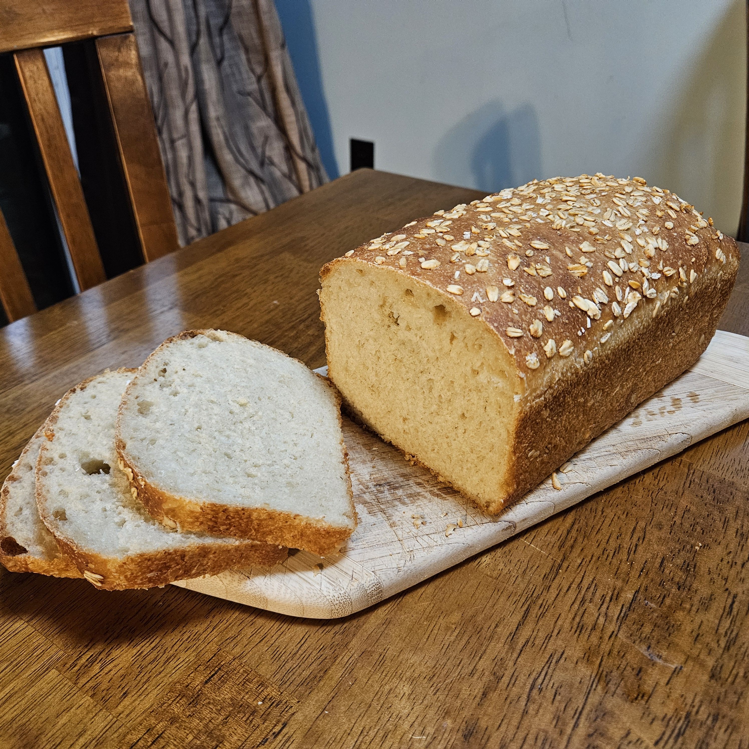 Maple Oat Soft Sourdough Sandwich Bread